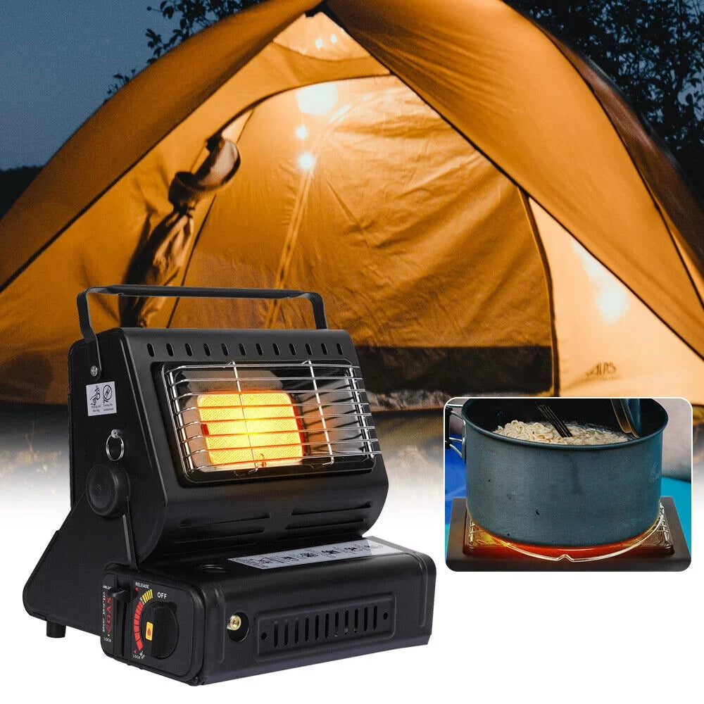 Black Stainless Dual Purpose Butane Burner Heater M4604