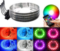 4PC 15.5in RGBW LED Wheel Ring Lights with Brake Function Waterproof Wireless RF Remote Y9245