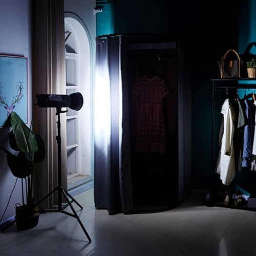 Movable Changing Room with Shading Fabric Cloth and Metal Frame (Grey, 85x85x200cm) D307383