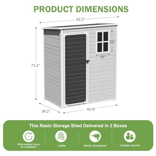 Dove Grey Resin Outdoor Storage Shed W41180