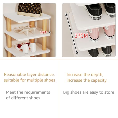 8 Tiers Vertical Shoe Rack with Sturdy Frame A9882