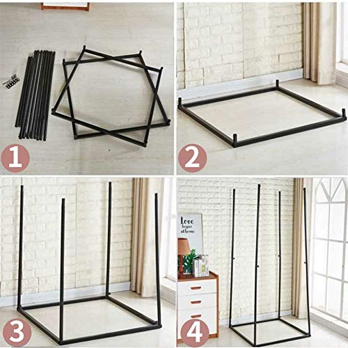 Movable Changing Room with Shading Fabric Cloth and Metal Frame (Grey, 85x85x200cm) D307383