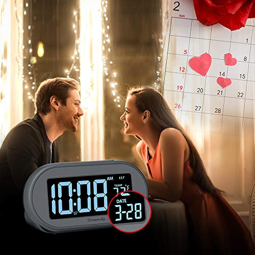 Auto Set Digital Desk Clock with Dimmable Brightness Dimmer, USB Port, Date, Temperature, Snooze K17034