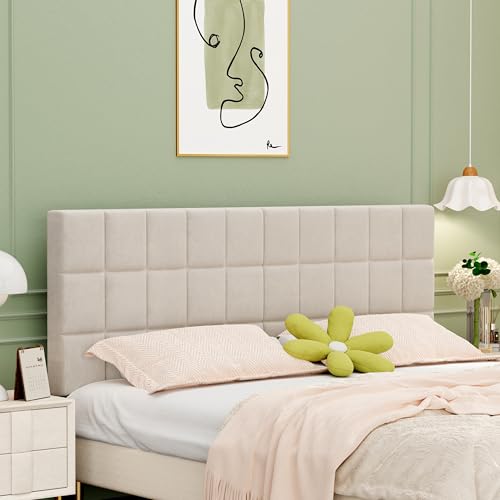Velvet Upholstered Headboard for King Size Bed H180281