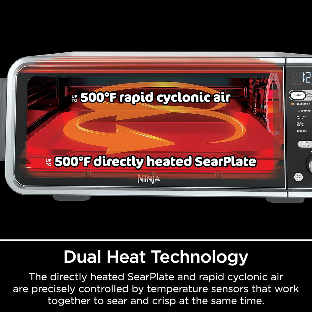 13-in-1 Air Fry Countertop Oven with Air Fry Basket, SearPlate, Wire Rack & Crumb Tray, Silver G433