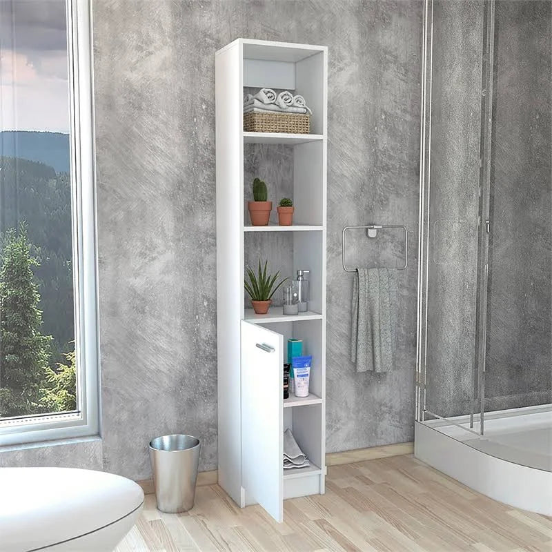 White One Door Linen Cabinet B3040