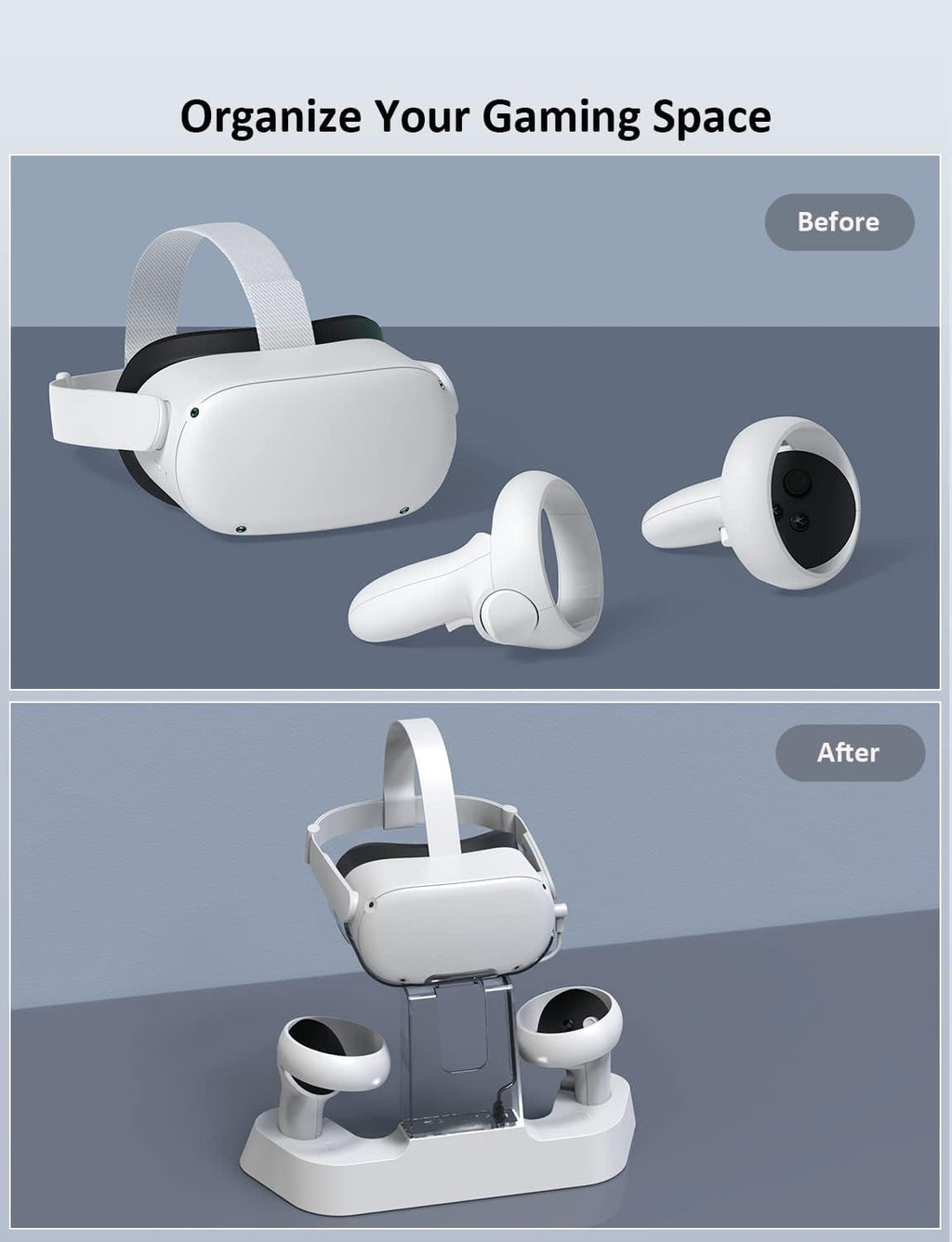 Charging Dock with LED Light, Headset Display Stand and Controller Mount A915906