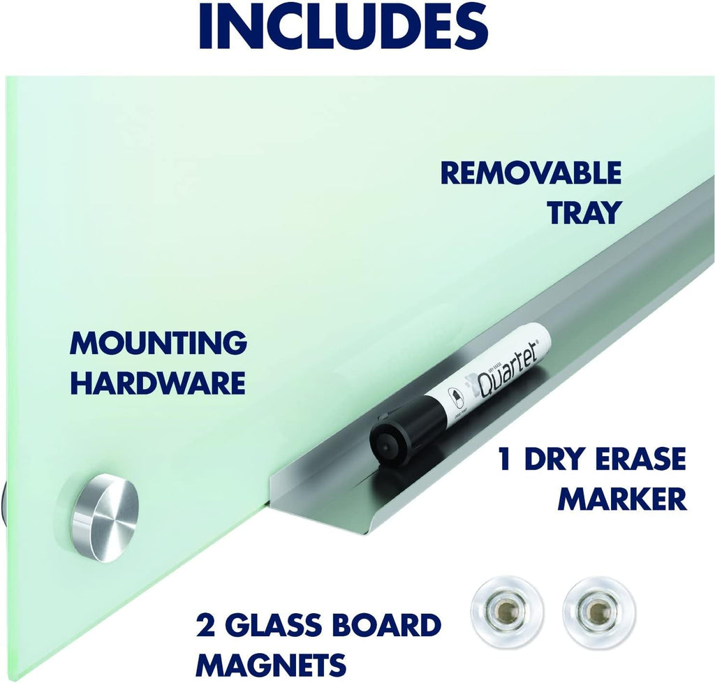 Magnetic Glass Dry Erase White Board, 6' x 4' O720