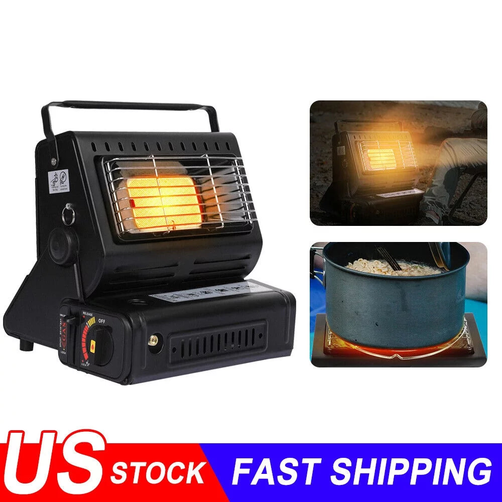 Black Stainless Dual Purpose Butane Burner Heater M4604