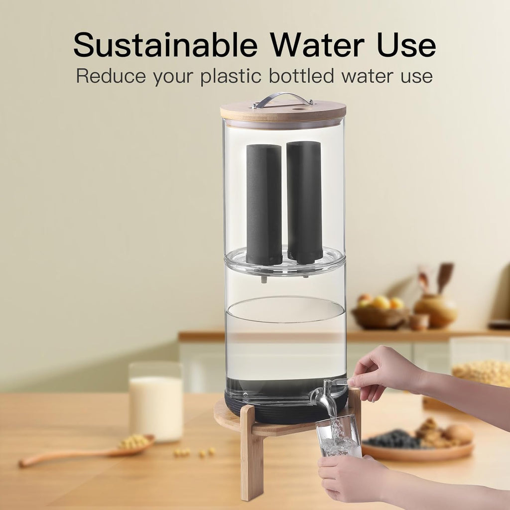 2.25 Gallon Gravity Fed Black Carbon Water Filter with 2 Stand P340