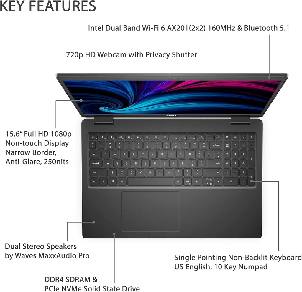 15.6" FHD Business Laptop, Intel Core i5-1135G7, 16GB RAM, 512GB PCIe SSD, Windows 11 Pro J284