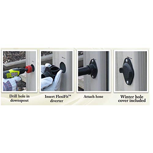 50 Gallon Black Rain Barrel with Diverter Kit M387