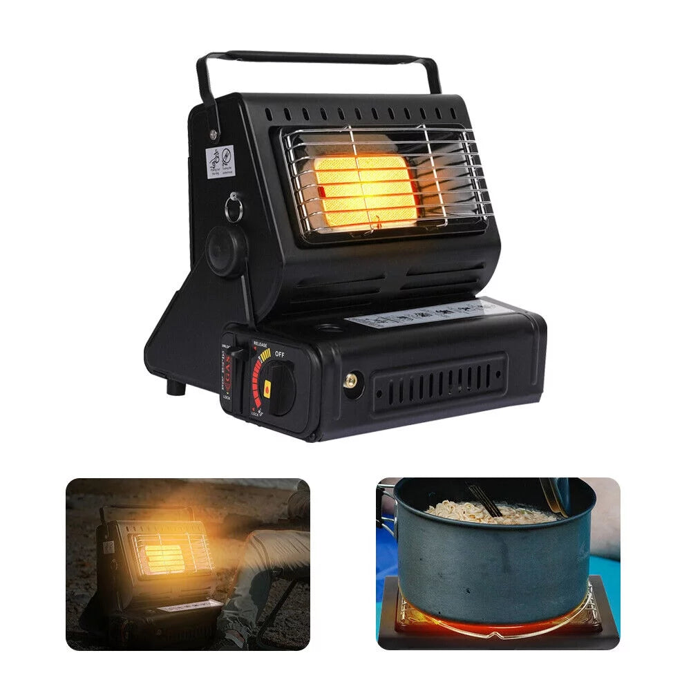 Black Stainless Dual Purpose Butane Burner Heater M4604
