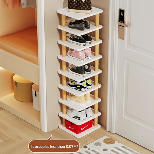 8 Tiers Vertical Shoe Rack with Sturdy Frame A9882