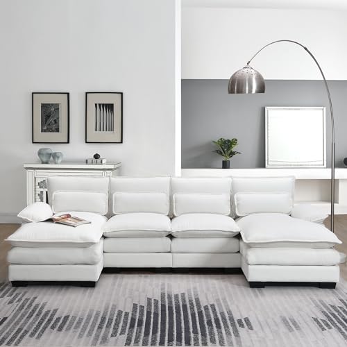 Gray Velvet U Shape Sectional Sofa with 4 Waist Pillows U451