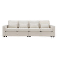 4-Seater Linen Fabric Sofa with 4 Pillows D35115