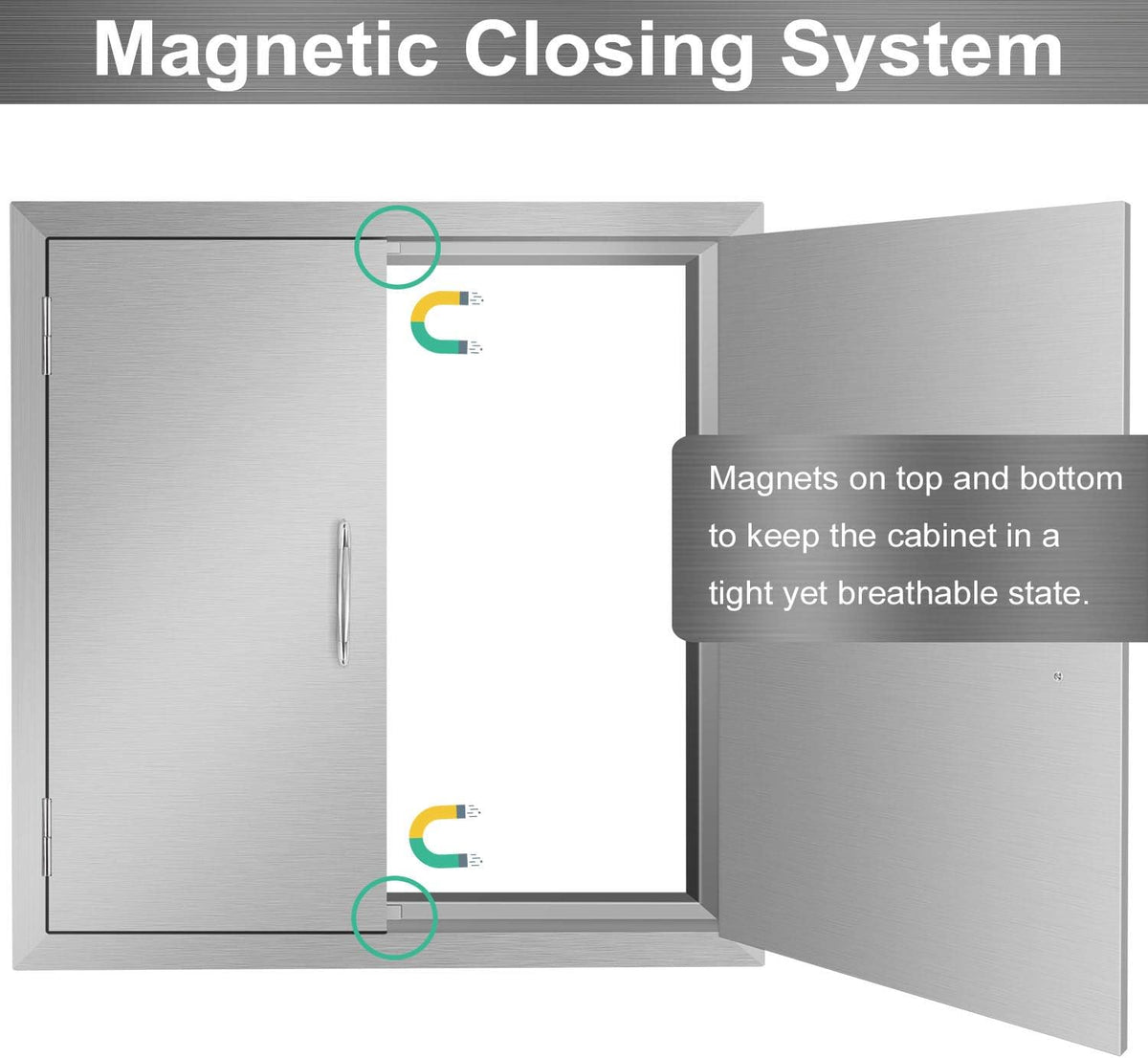 Stainless Steel Double Wall Outdoor Kitchen Doors 31W x 24H Inch C422104