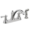 Double Handle Deck Mounted Kitchen Faucet with Spray T21349