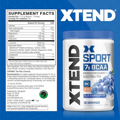 Blue Raspberry Ice BCAA Powder with Electrolytes - 30 Servings V171244