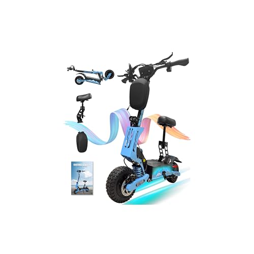 60V 27AH Electric Scooter with 5600W Dual Motor, 50MPH Speed, 40 Miles Range, 11" Vacuum Off-Road Tires, Folding E-Scooter Y604636