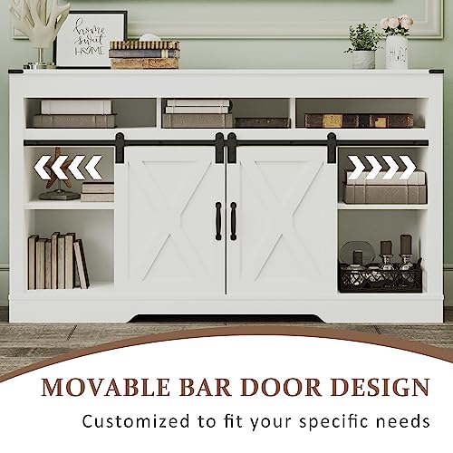 Black 34'' Tall TV Stand with Sliding Barn Doors Q7597