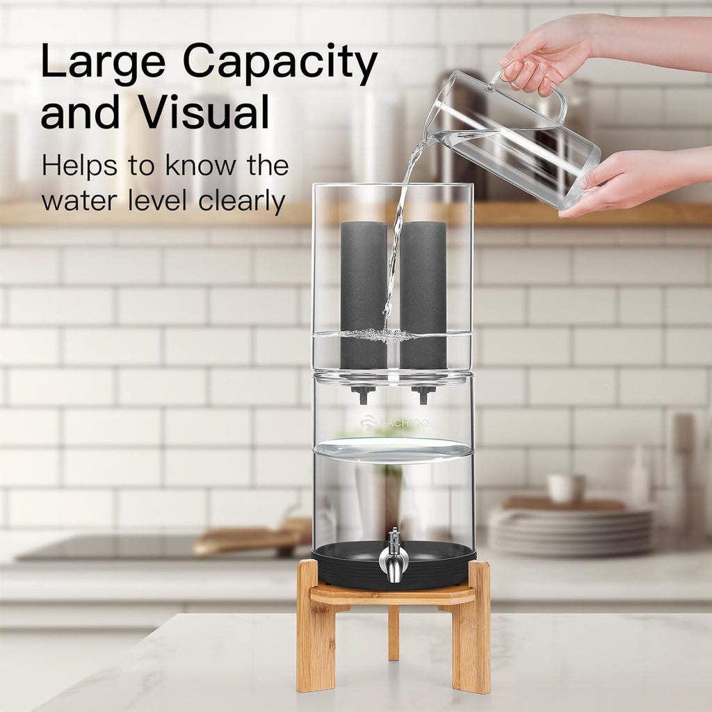 2.25 Gallon Gravity Fed Black Carbon Water Filter with 2 Stand P340