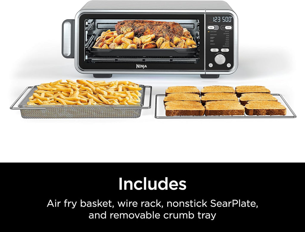 13-in-1 Air Fry Countertop Oven with Air Fry Basket, SearPlate, Wire Rack & Crumb Tray, Silver G433