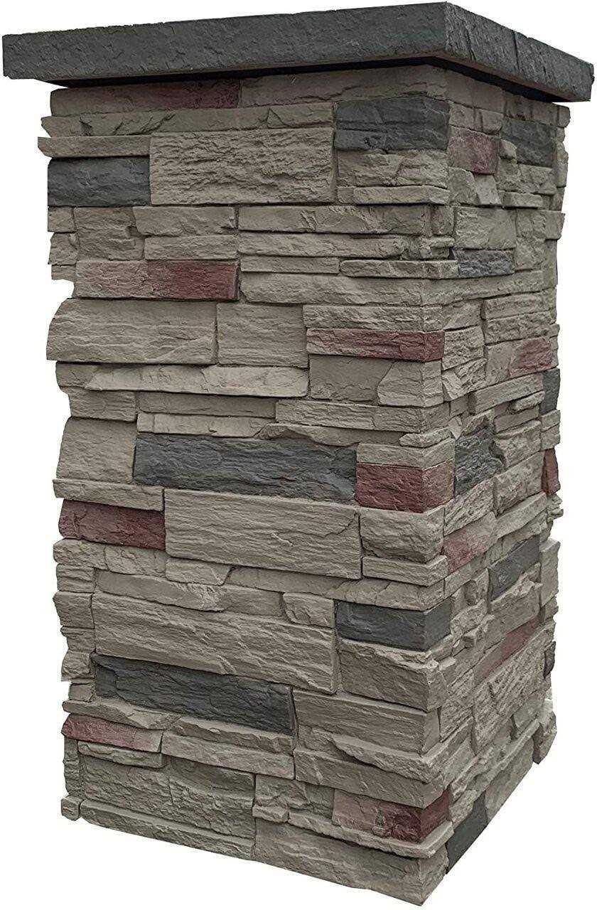 30 in. x 16 Faux Stone Column Siding Wrap V18529