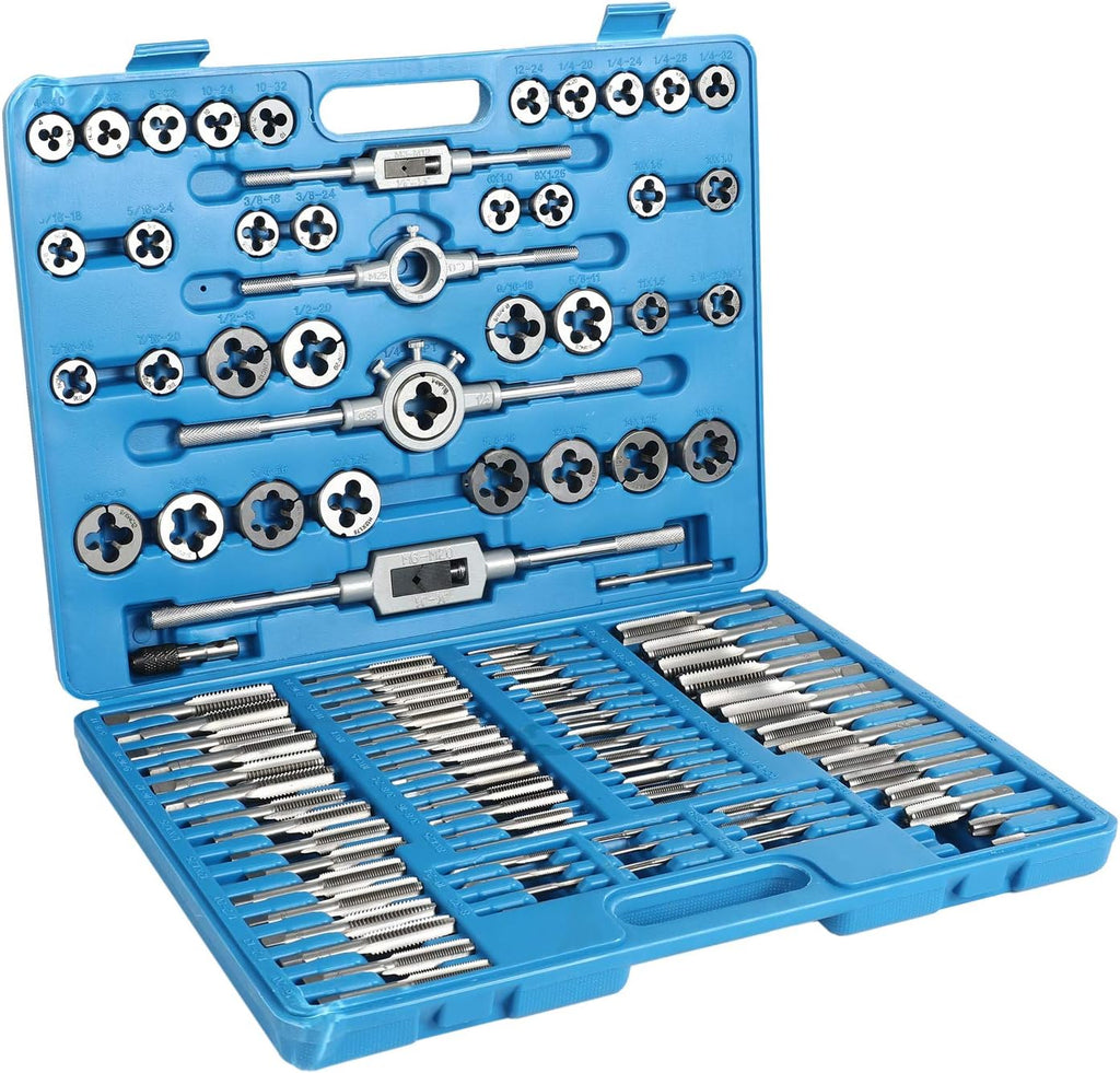 86 Piece Metric and SAE Titanium Coated Tap and Die Set with Metal Carrying Case K6960