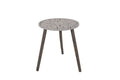 Gray Brown Carved Wood Round Accent Table A41960