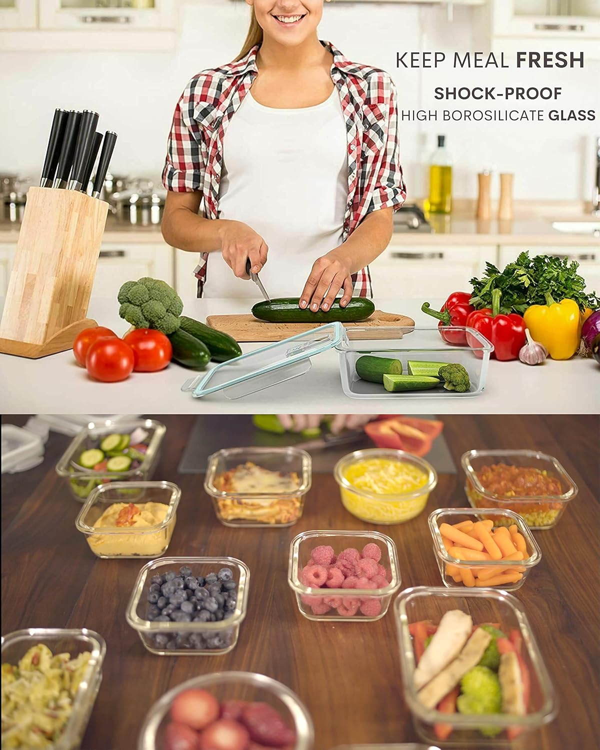 24 Pc Airtight Glass Food Storage Containers with Lids I947