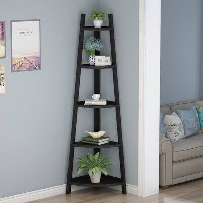 Black Corner Bookcase D14386