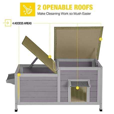 Feral Cat Shelter 2-Room Outdoor Cat House R567