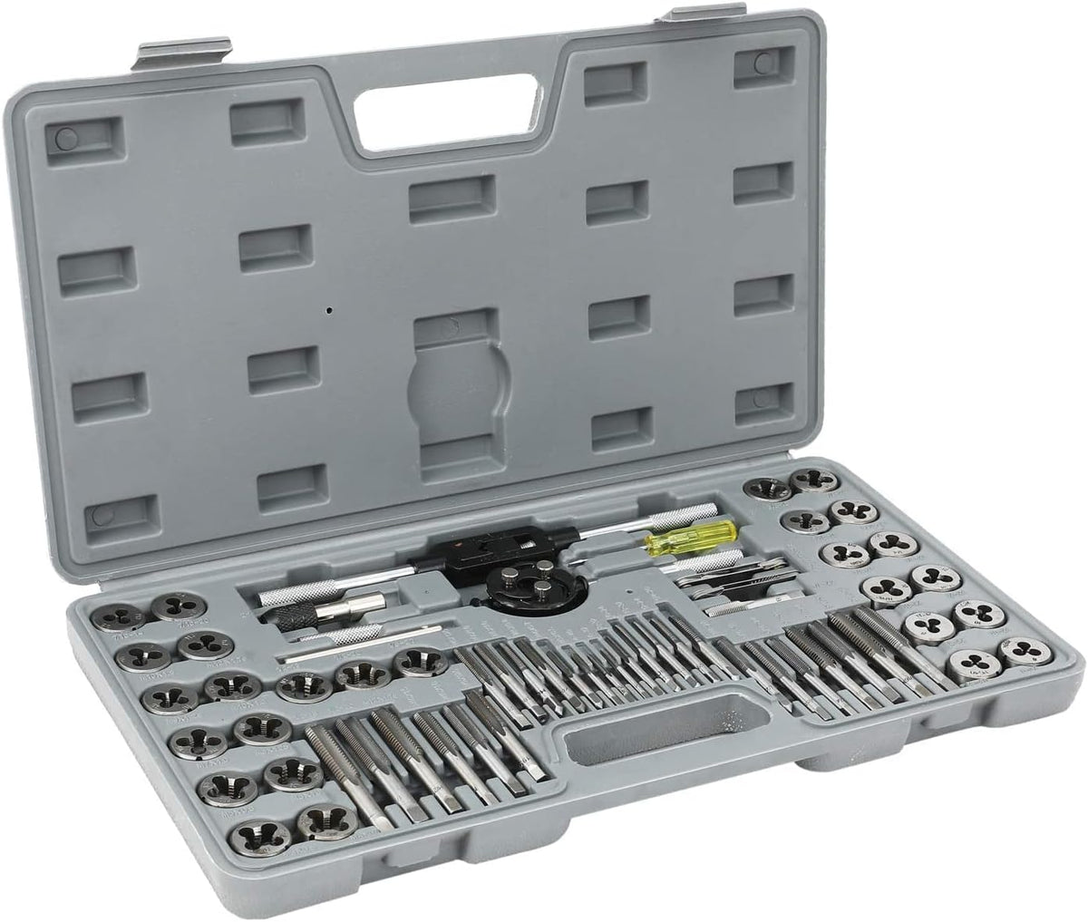 86 Piece Metric and SAE Titanium Coated Tap and Die Set with Metal Carrying Case K6960