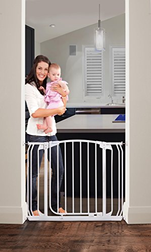 White Auto Close Security Gate Value Pack (Includes 2 Gates and 2 Extensions) C8696