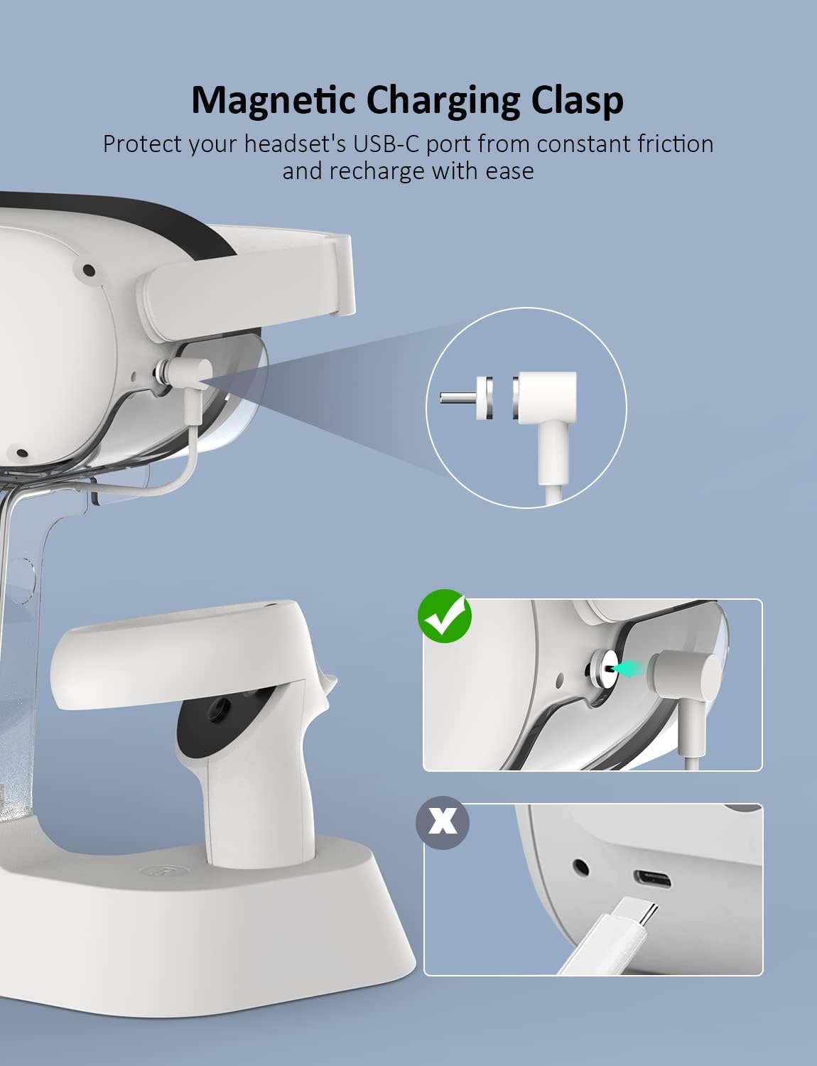 Charging Dock with LED Light, Headset Display Stand and Controller Mount A915906