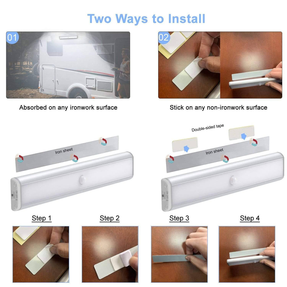 Wireless Motion Sensor 20-LED Light 4 Pack H8146