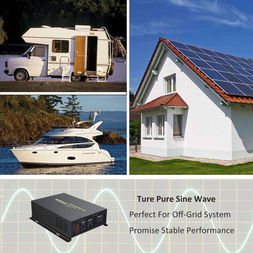 1500W 12V Pure Sine Wave Power Inverter with Remote Controller X132