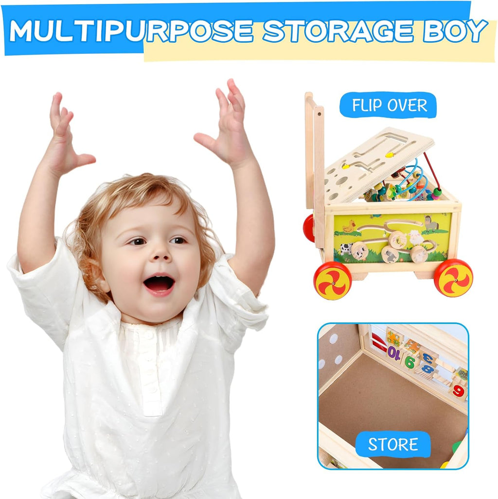 Wooden Activity Cube 7-in-1 Montessori Educational Toy C417