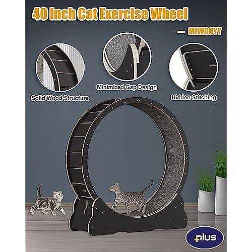 Large 40 inch Solid Wood Cat Exercise Wheel N6427