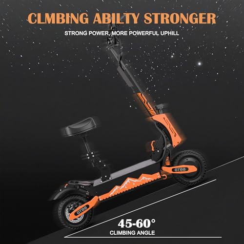 60V 27AH Electric Scooter with 5600W Dual Motor, 50MPH Speed, 40 Miles Range, 11" Vacuum Off-Road Tires, Folding E-Scooter Y604636