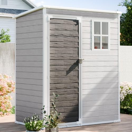 Dove Grey Resin Outdoor Storage Shed W41180
