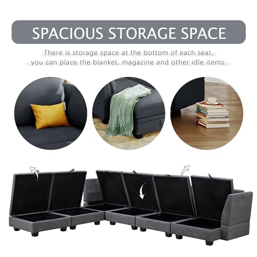 Beige Chenille 2 Piece L-Shape Modular Sectional Sofa I306