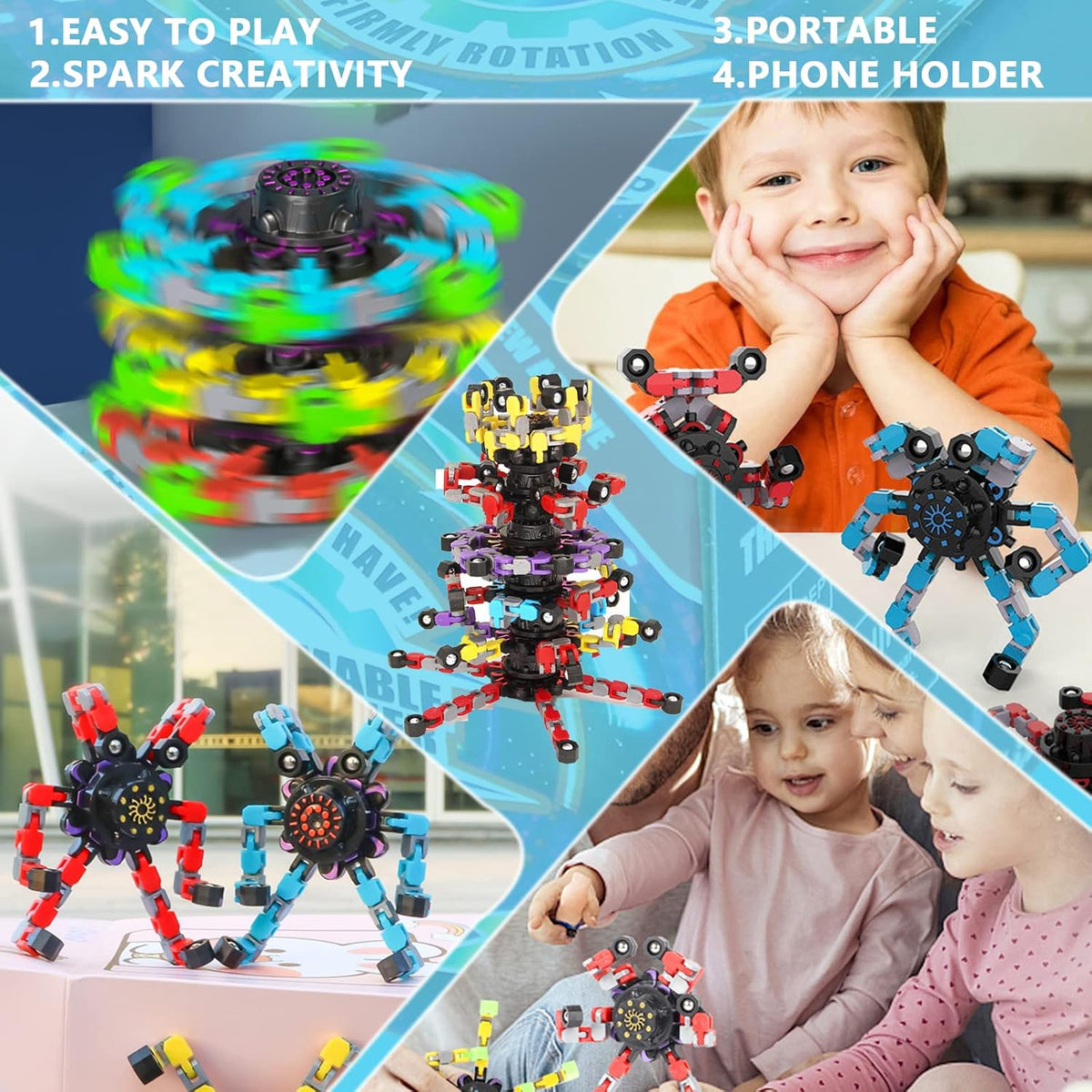 Transformable Fingertip Spinner Fidget Toy Pack of 2 L20710