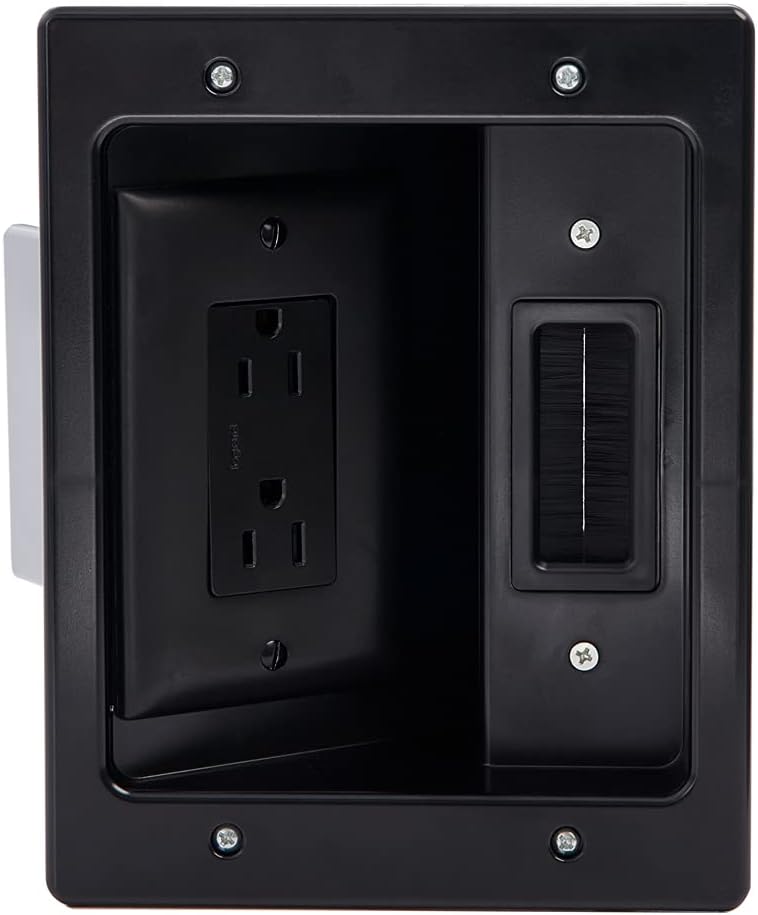White Recessed In Wall TV Power Kit with USB N761717