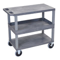 18 inch x 32 inch Cart with 2 Flat/1 Tub Shelves, Gray I34010