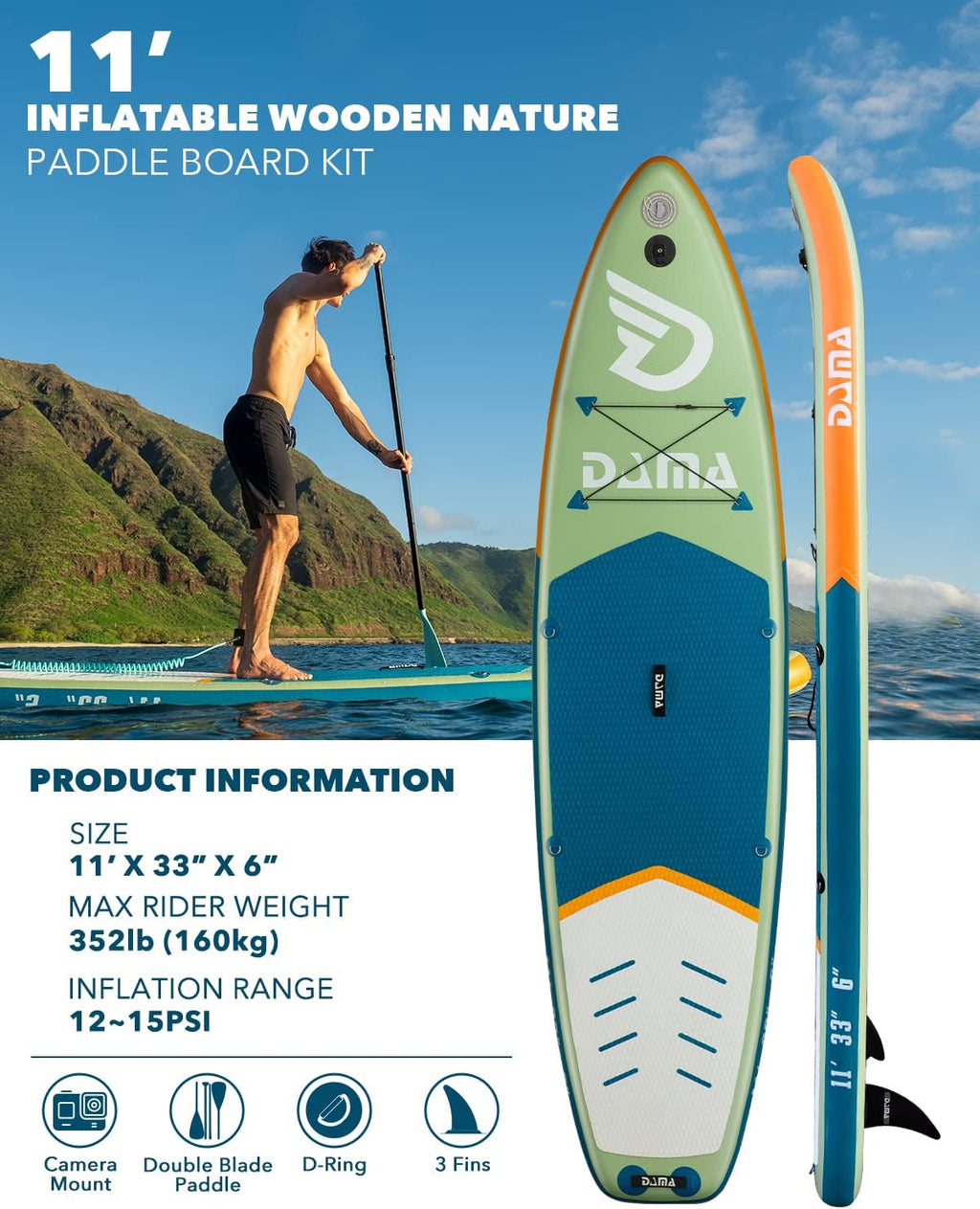 Inflatable Stand Up Paddle Board 11 ft F3506