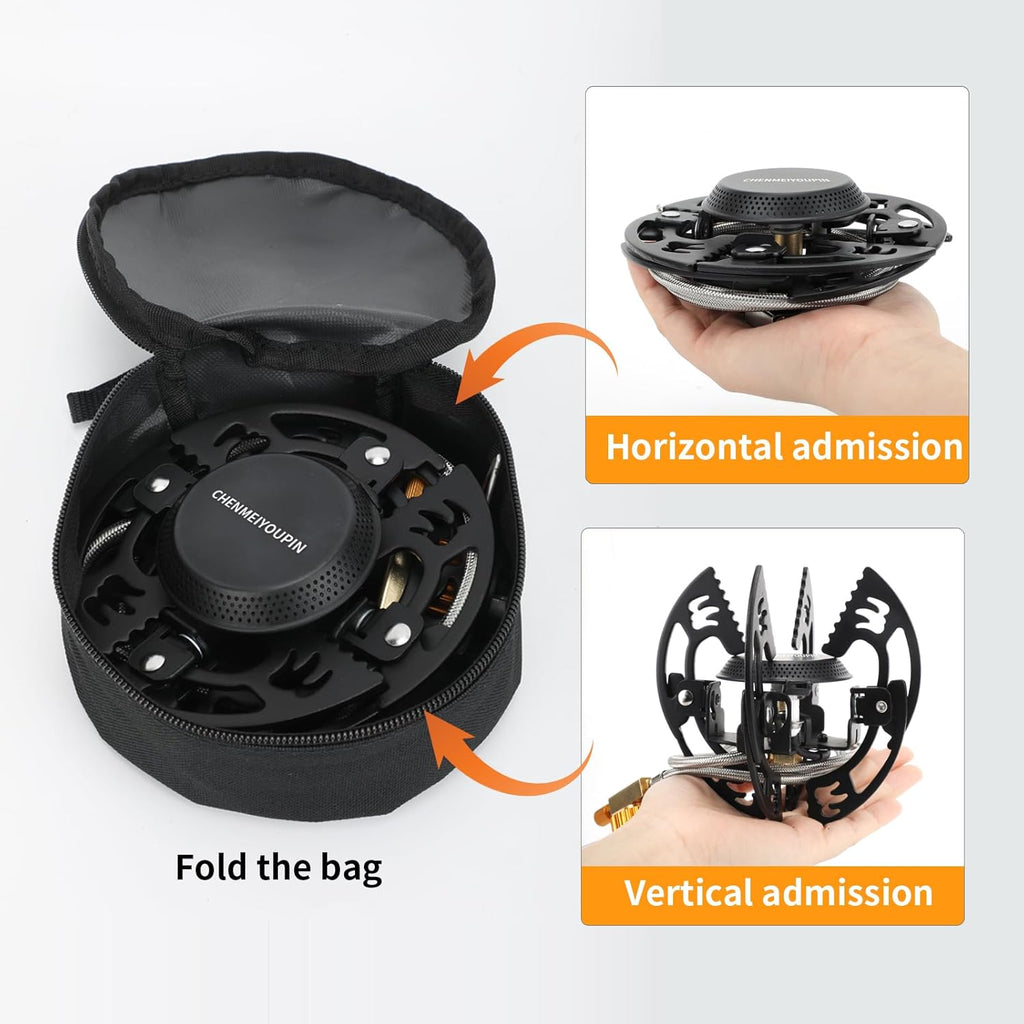 Portable Camping Stove with Adapter Wok Stand Q75110