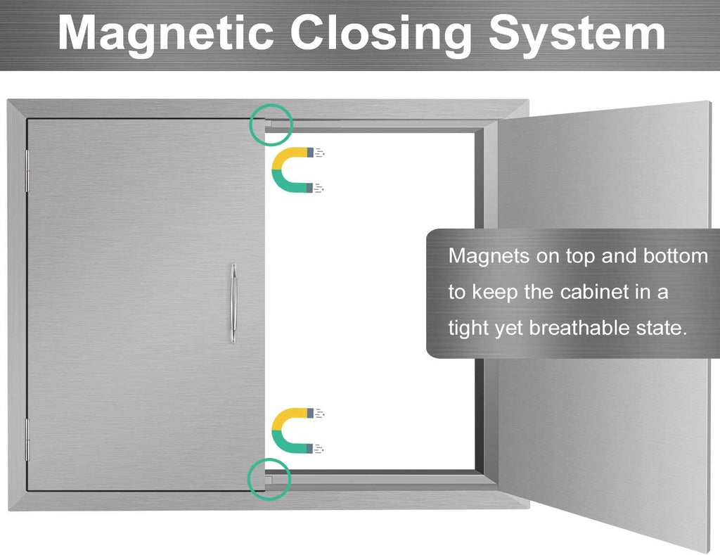 Stainless Steel Double Wall Outdoor Kitchen Doors 31W x 24H Inch C422104