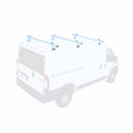Aluminum 3 Bar Van Roof Rack System With Ladder Stopper White V71232
